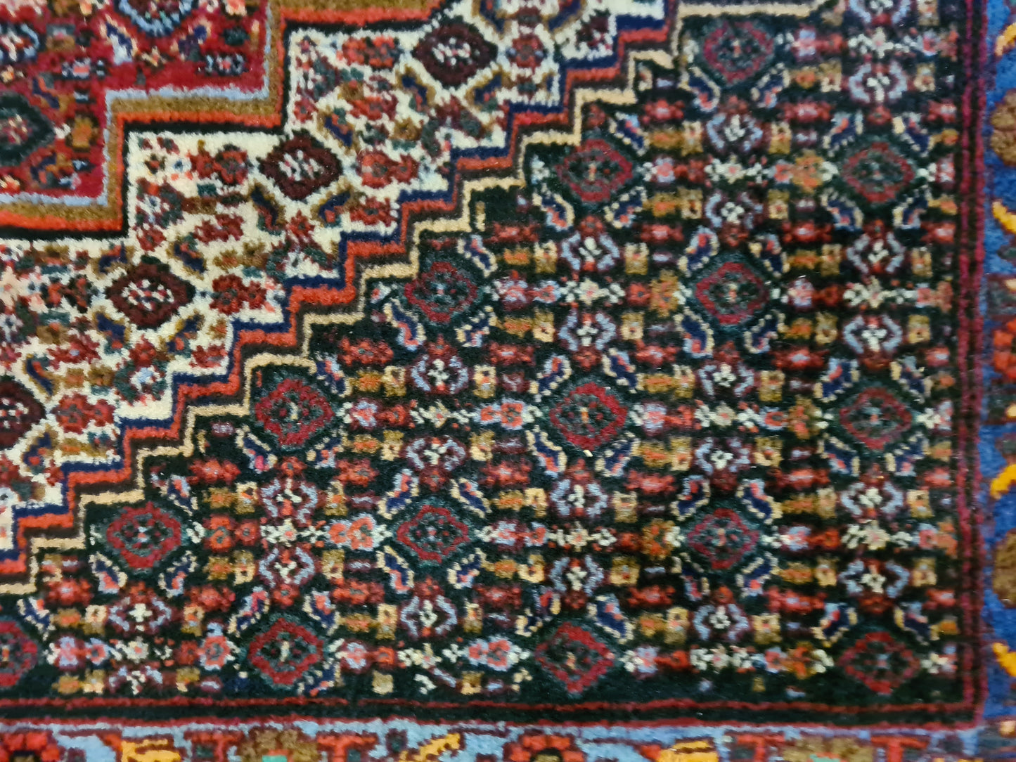 Edler Handgeknüpfter Perser Teppich Senneh Bidjar Orientteppich 110x79 cm