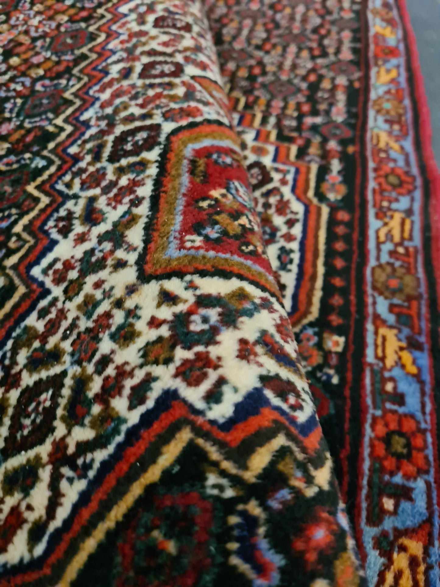 Edler Handgeknüpfter Perser Teppich Senneh Bidjar Orientteppich 110x79 cm