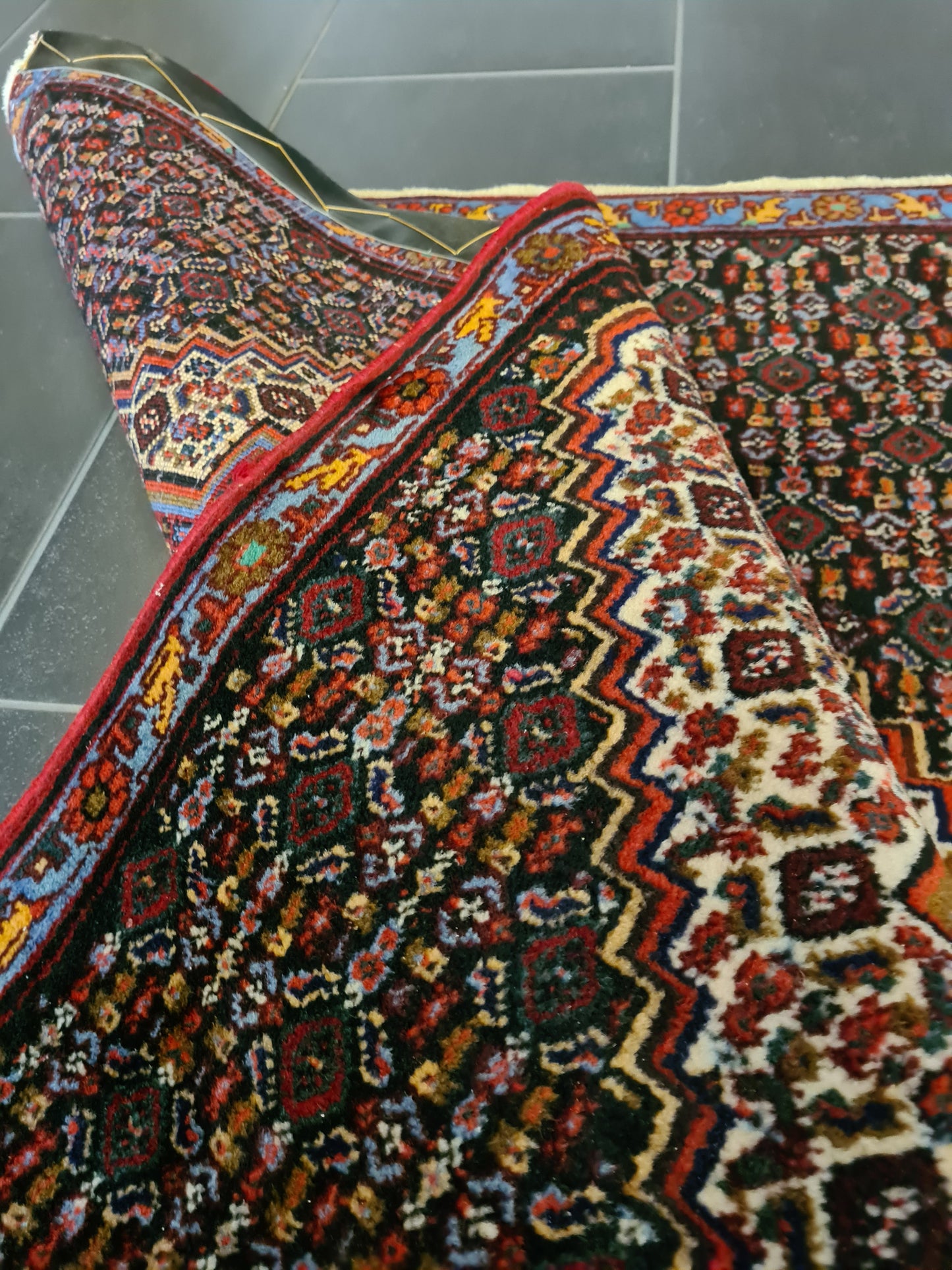 Edler Handgeknüpfter Perser Teppich Senneh Bidjar Orientteppich 110x79 cm