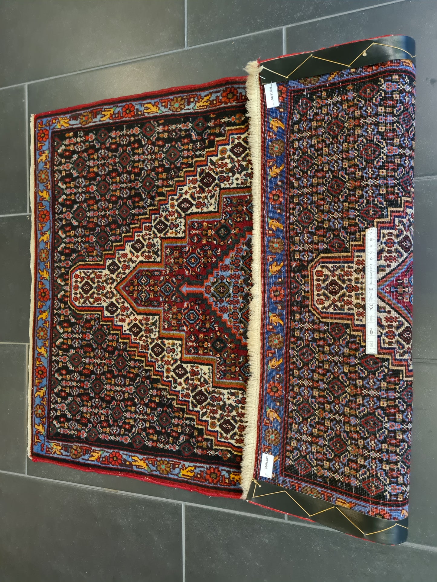 Edler Handgeknüpfter Perser Teppich Senneh Bidjar Orientteppich 110x79 cm