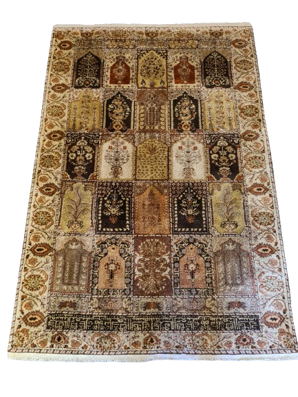 Handgeknüpfter Seidenteppich Kayseri Orientteppich 191x129cm