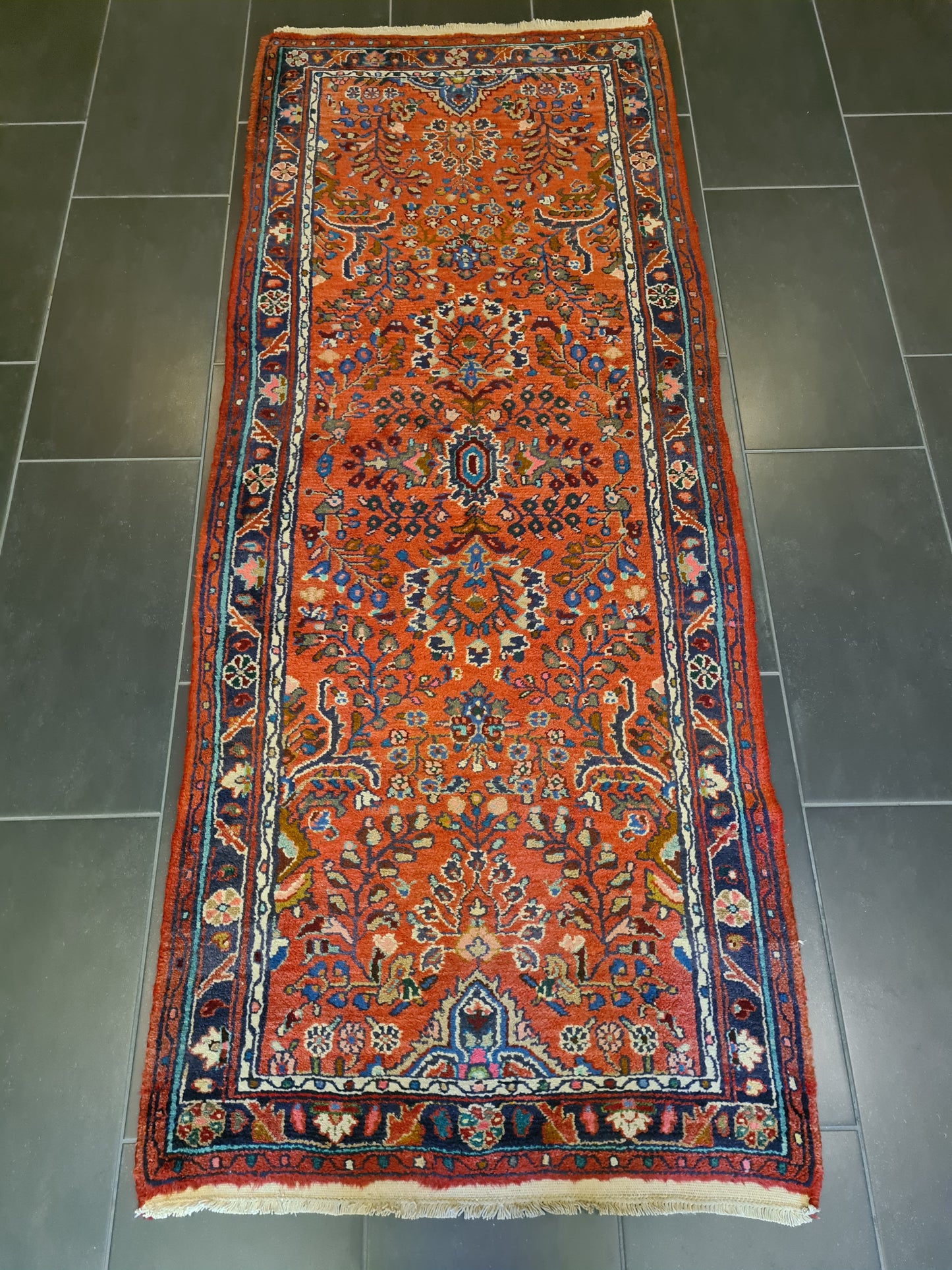 Edler Handgeknüpfter Perser Sarough Hamedan Orientteppich 215x87cm