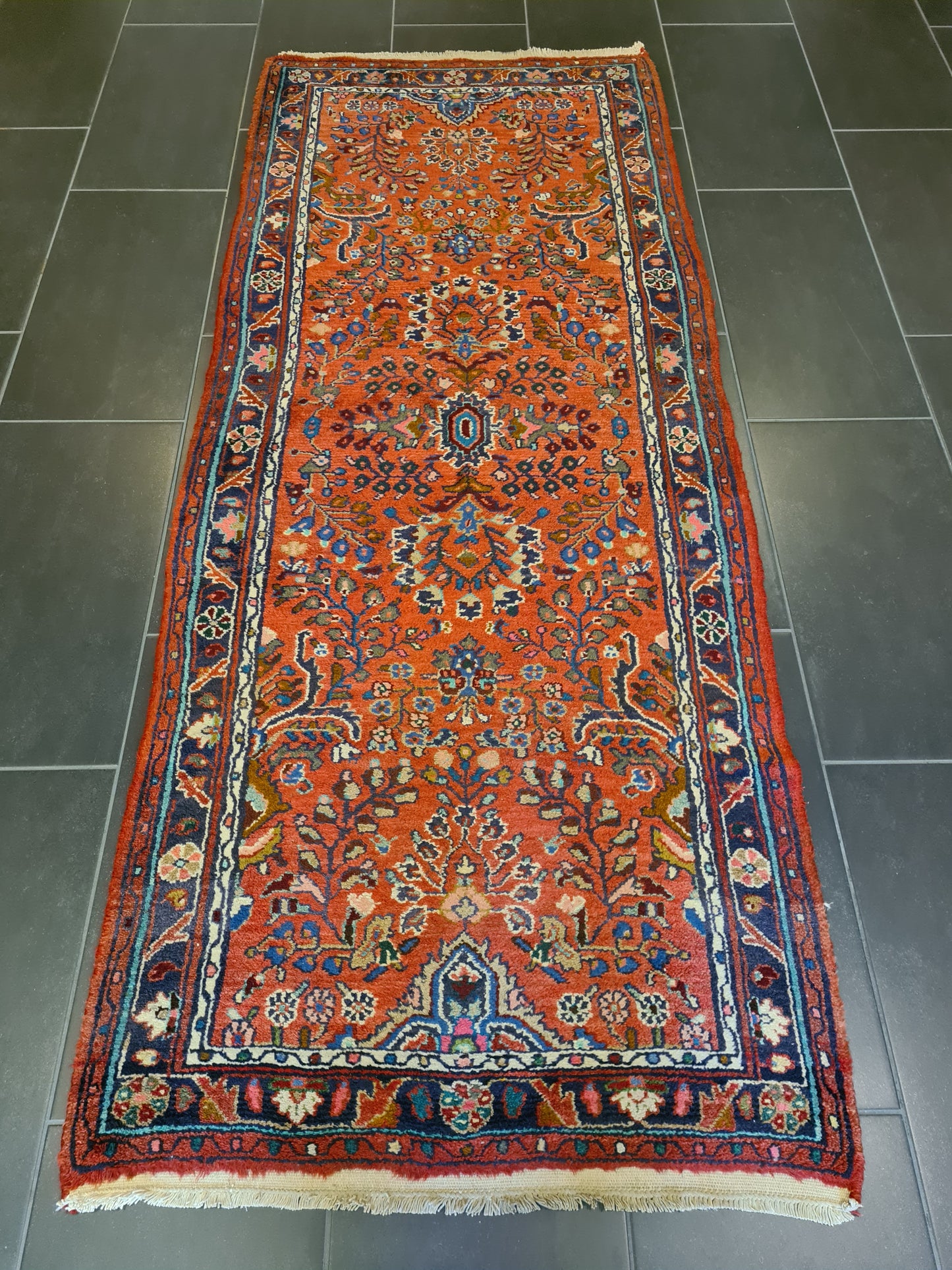 Edler Handgeknüpfter Perser Sarough Hamedan Orientteppich 215x87cm