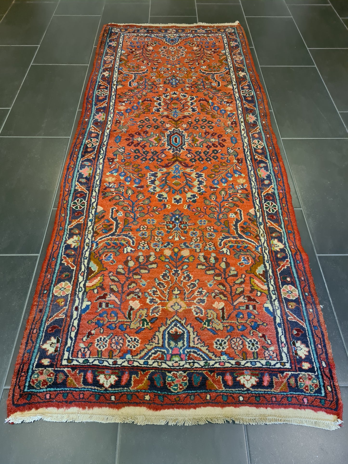 Edler Handgeknüpfter Perser Sarough Hamedan Orientteppich 215x87cm