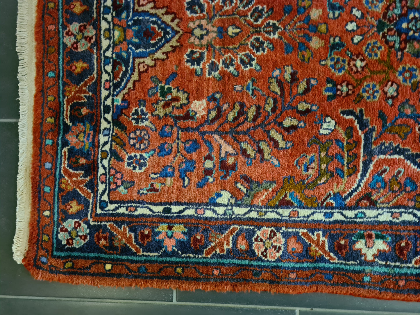 Edler Handgeknüpfter Perser Sarough Hamedan Orientteppich 215x87cm