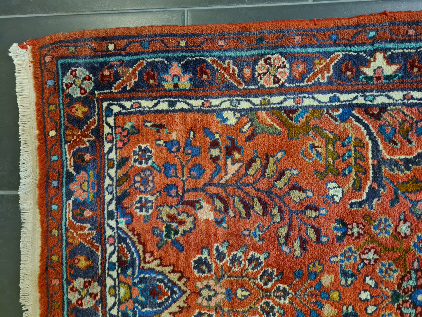 Edler Handgeknüpfter Perser Sarough Hamedan Orientteppich 215x87cm