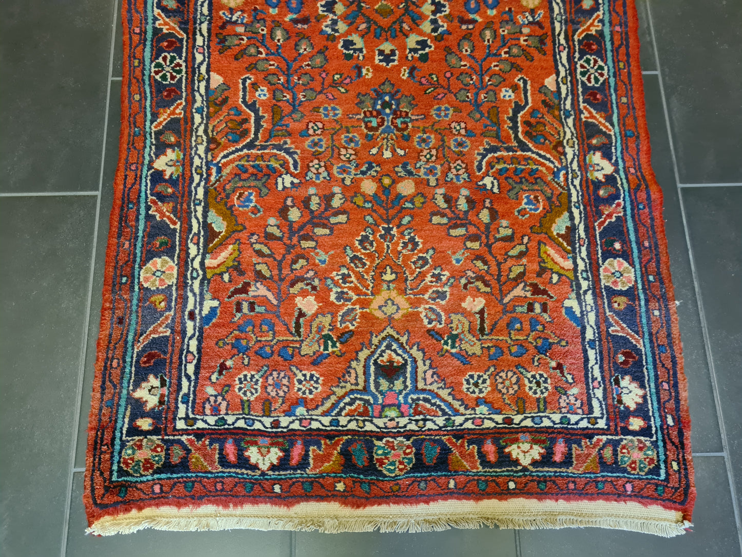 Edler Handgeknüpfter Perser Sarough Hamedan Orientteppich 215x87cm