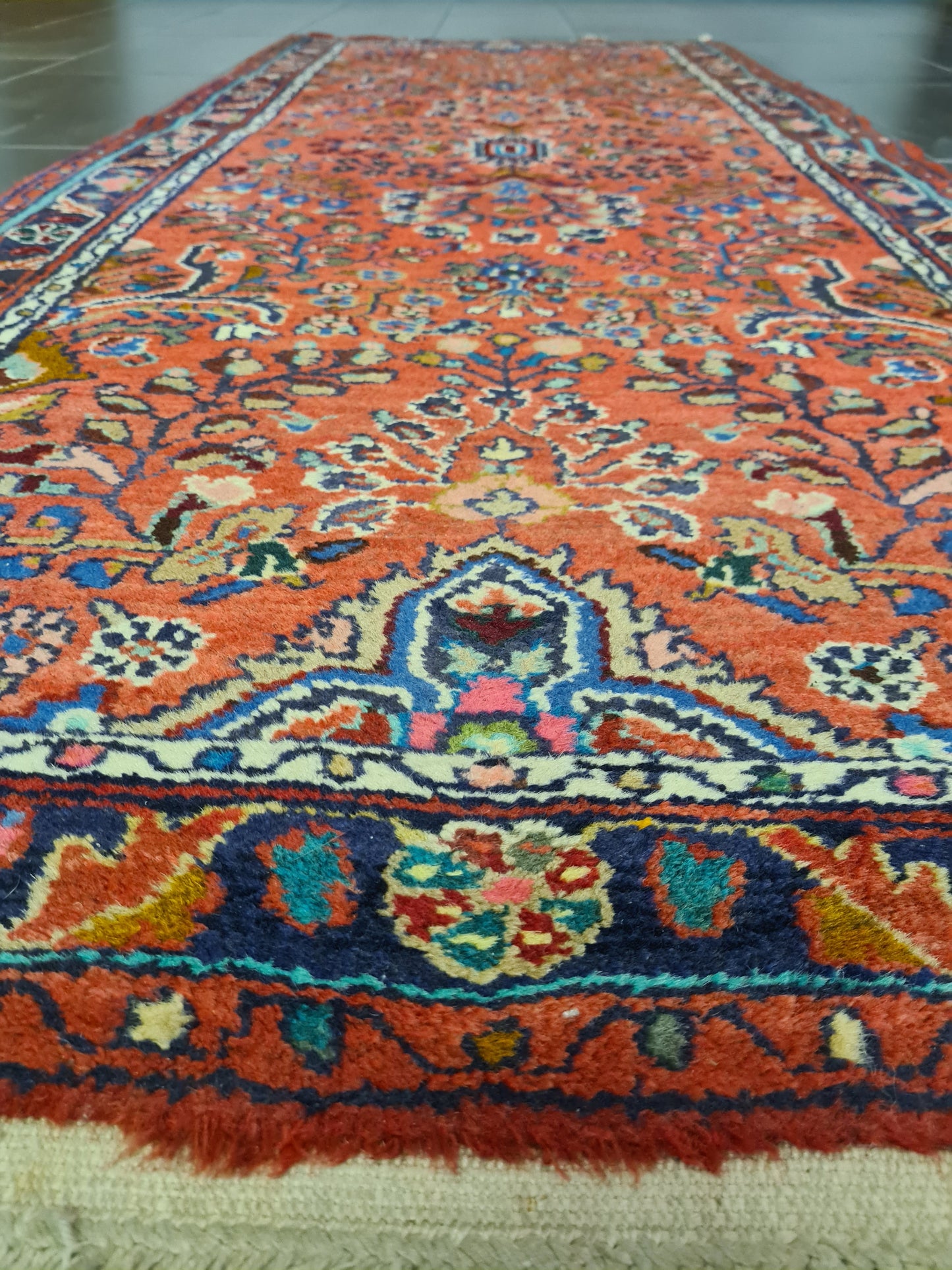 Edler Handgeknüpfter Perser Sarough Hamedan Orientteppich 215x87cm