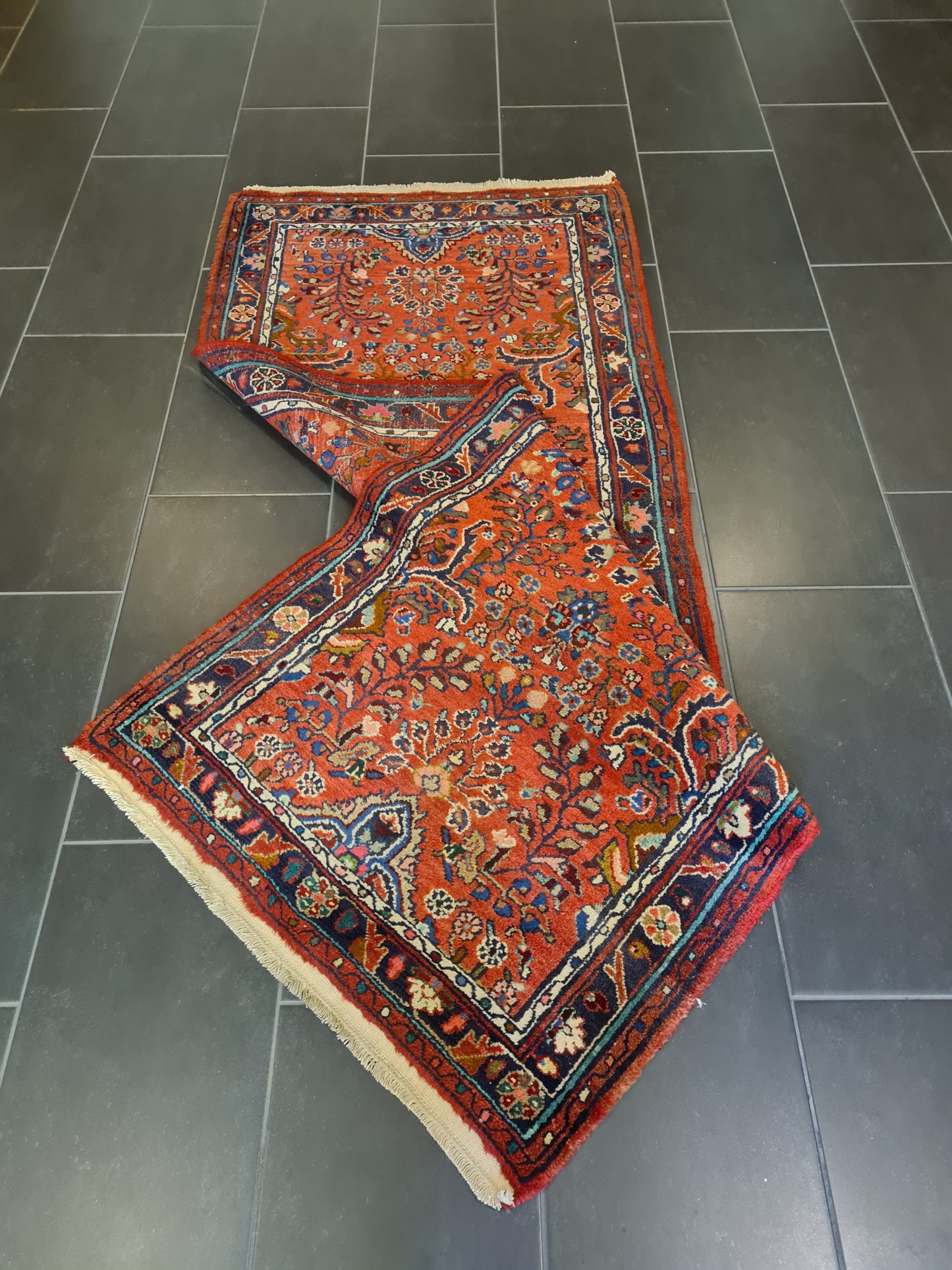 Edler Handgeknüpfter Perser Sarough Hamedan Orientteppich 215x87cm