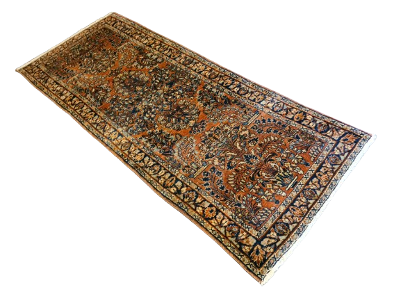 Antiker Handgeknüpfter Perser Sarough Orientteppich Meisterwerk 193x76cm