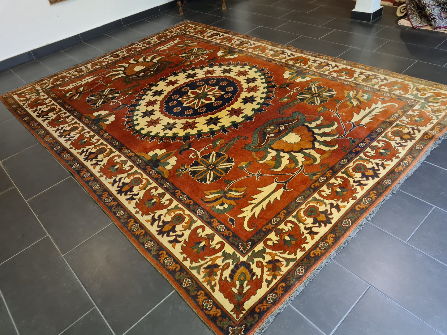 Perser Teppich Handgeknüpfter Palast Orientteppich 338x242cm