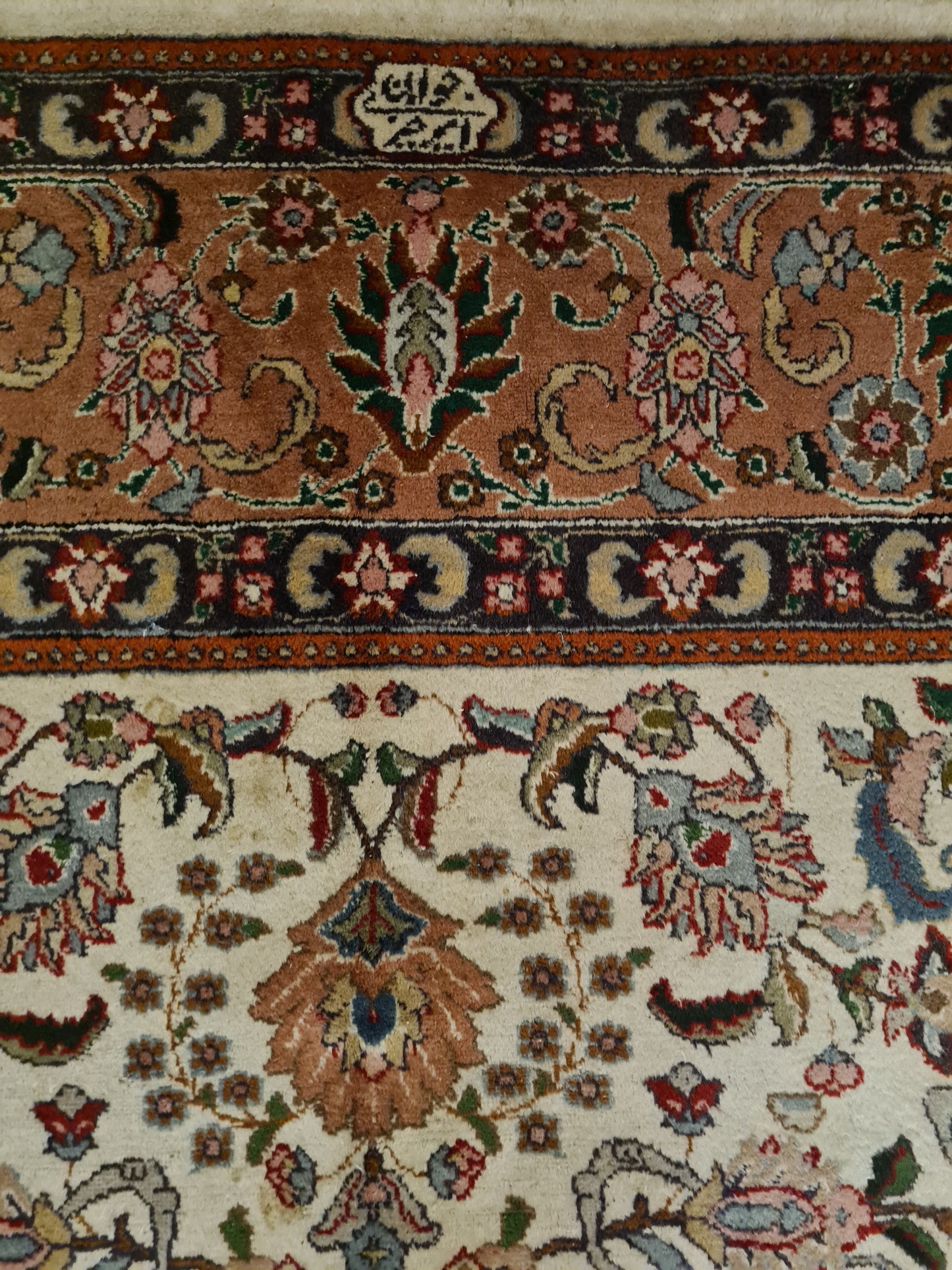 Königlicher Perser Teppich Täbris Handgeknüpfter Palast Orientteppich 393x284cm