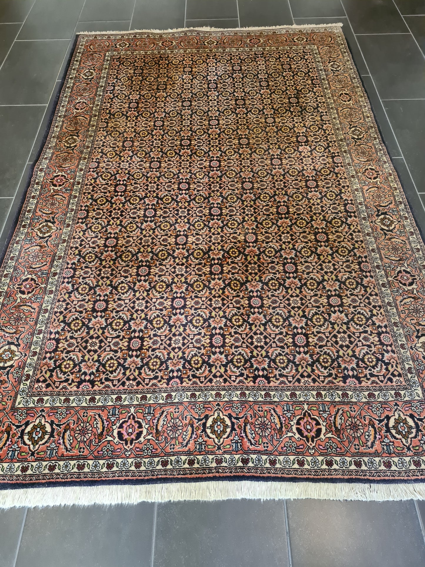 Feiner Handgeknüpfter Perser Bidjar Teppich Orientteppich 225x144cm