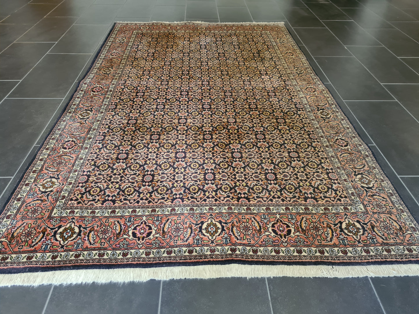 Feiner Handgeknüpfter Perser Bidjar Teppich Orientteppich 225x144cm