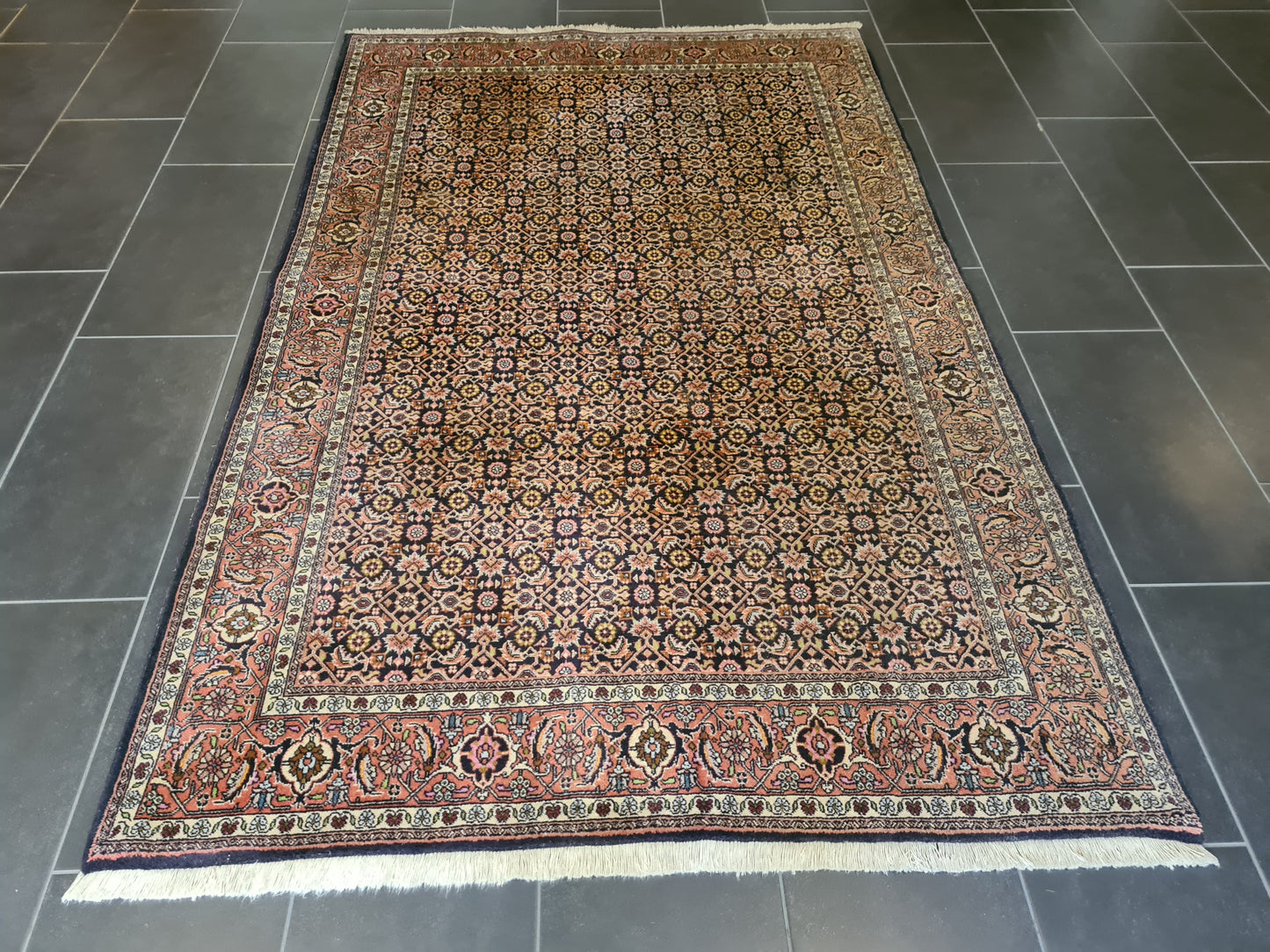 Feiner Handgeknüpfter Perser Bidjar Teppich Orientteppich 225x144cm