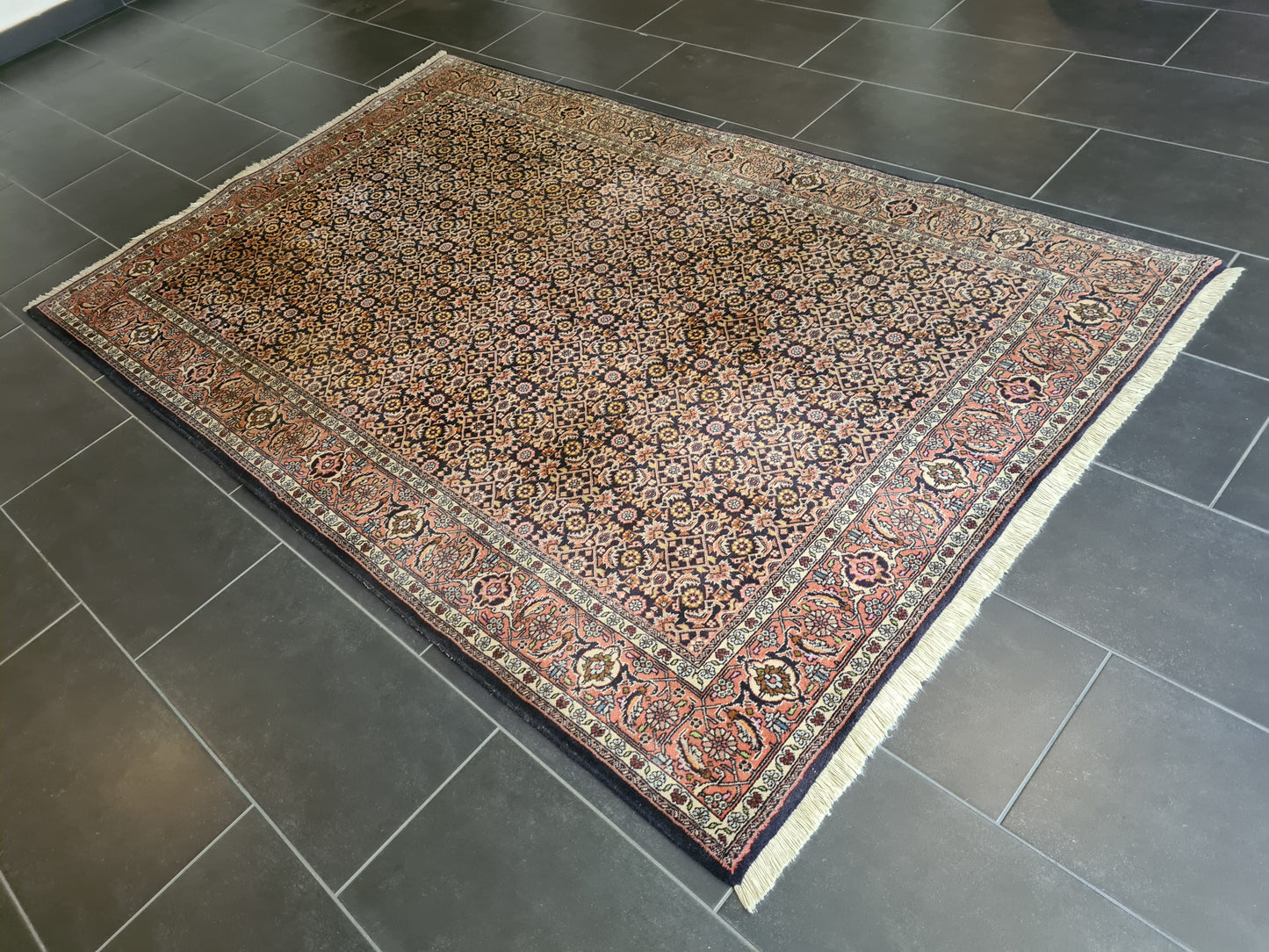 Feiner Handgeknüpfter Perser Bidjar Teppich Orientteppich 225x144cm