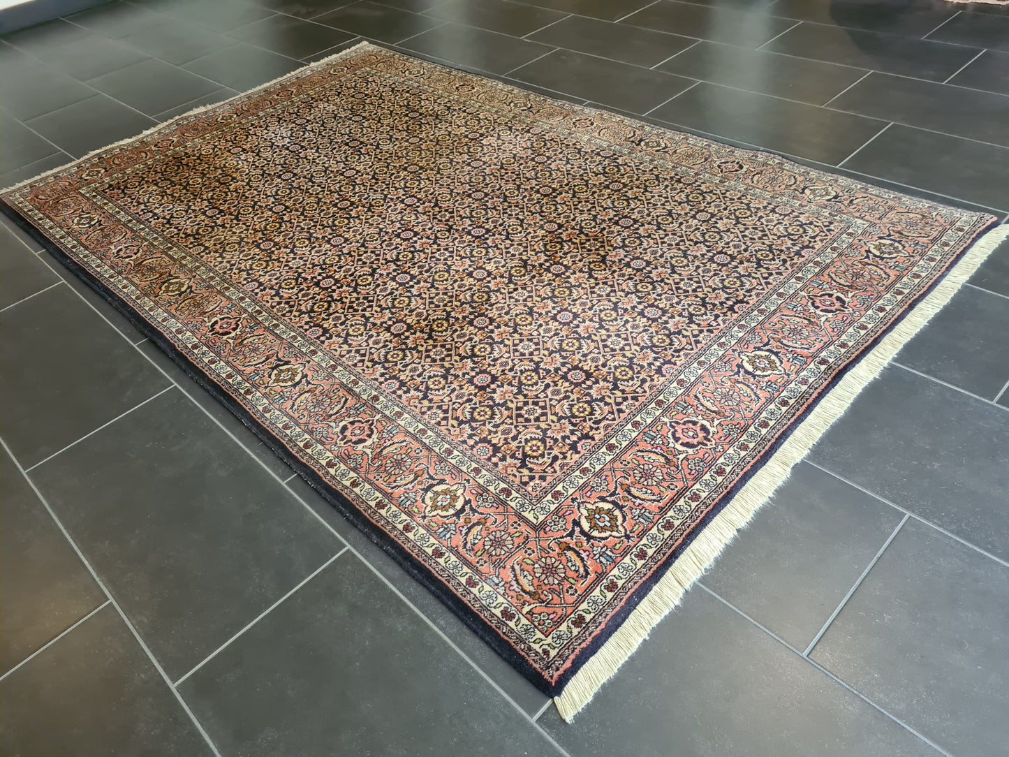 Feiner Handgeknüpfter Perser Bidjar Teppich Orientteppich 225x144cm