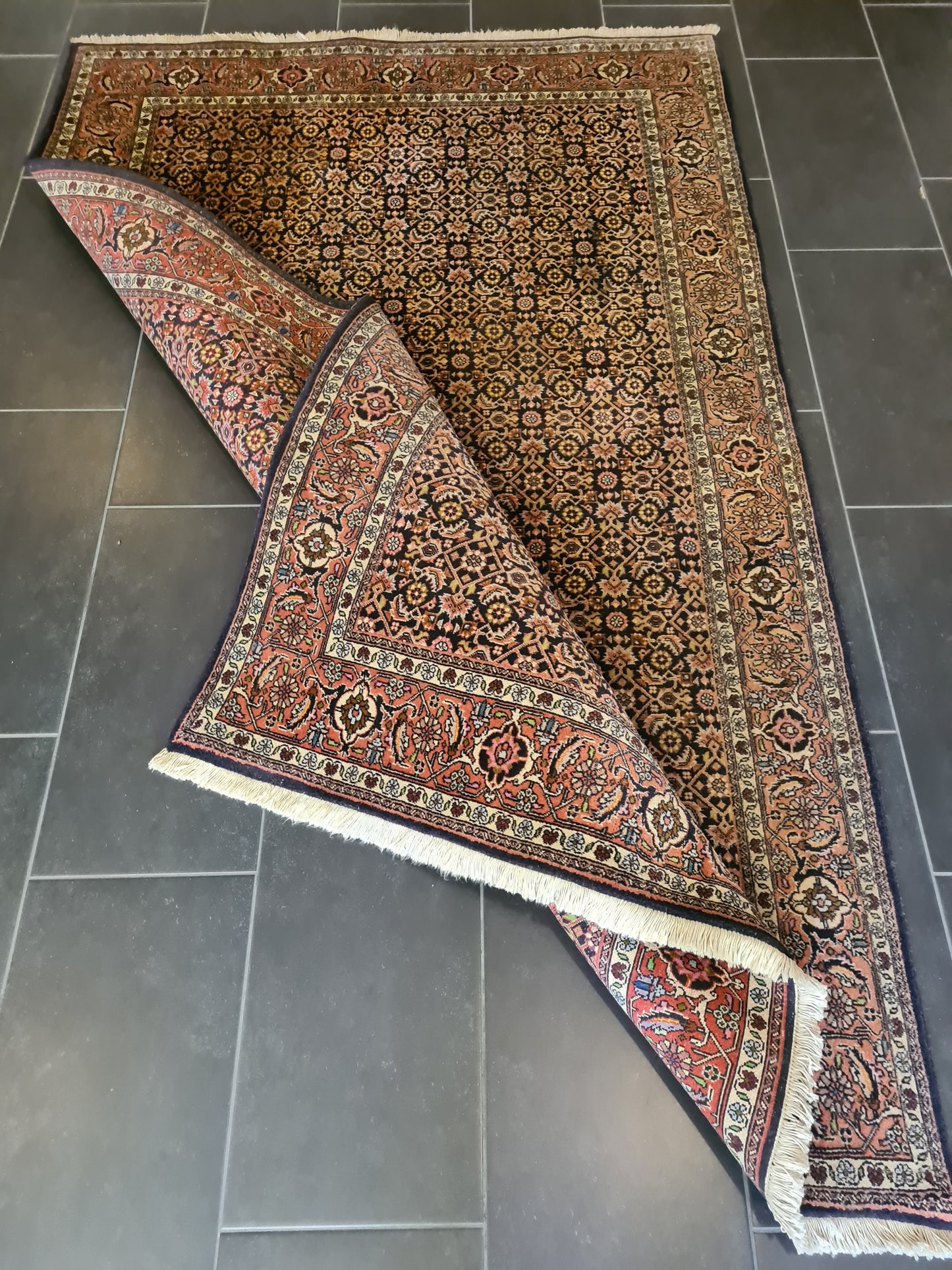 Feiner Handgeknüpfter Perser Bidjar Teppich Orientteppich 225x144cm