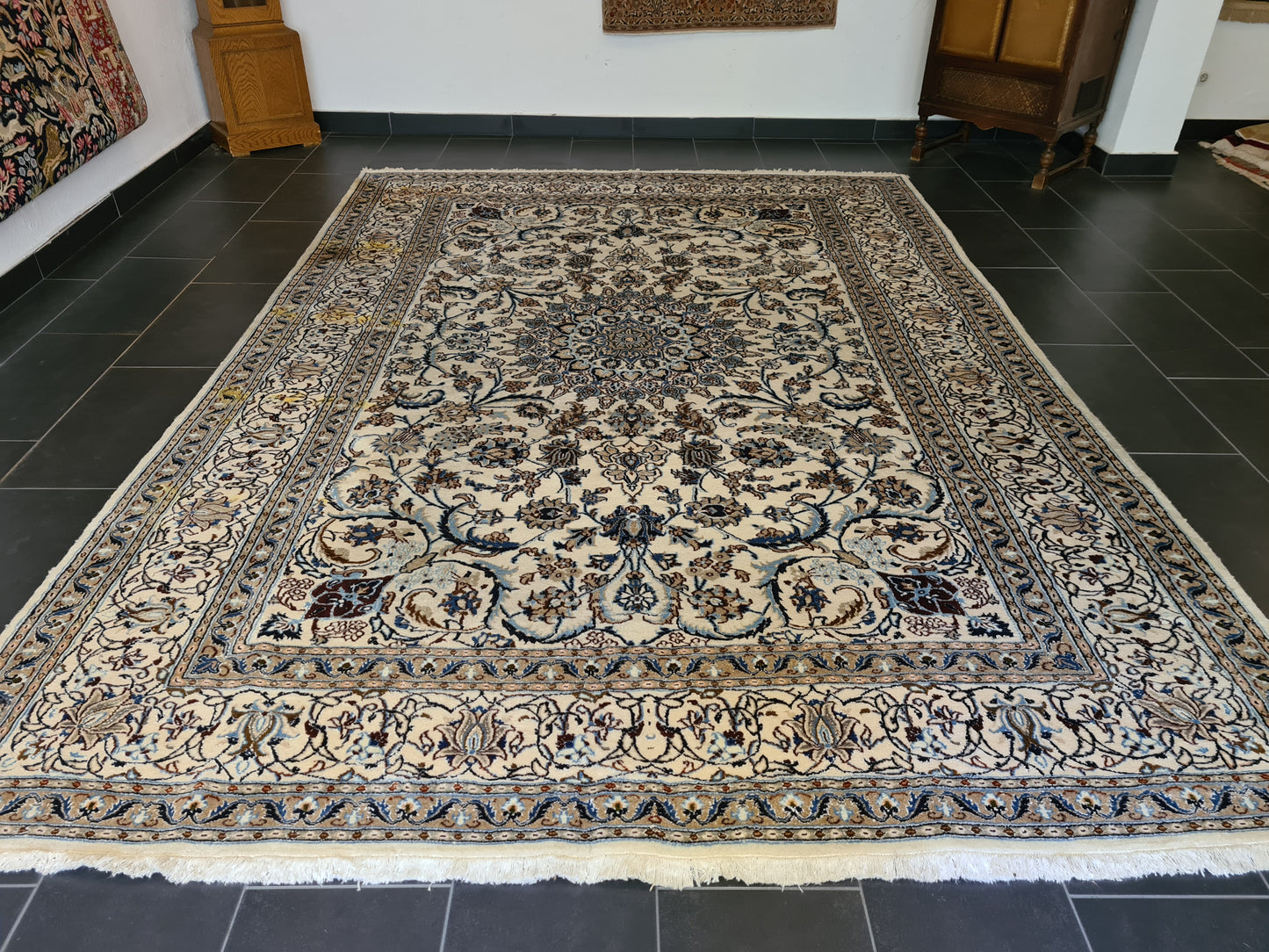 Königlicher Feiner Perser Teppich Nain Handgeknüpfter Orientteppich 340x245cm