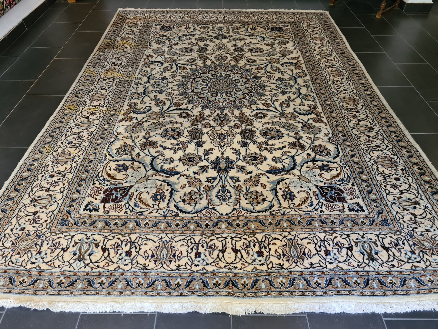 Königlicher Feiner Perser Teppich Nain Handgeknüpfter Orientteppich 340x245cm