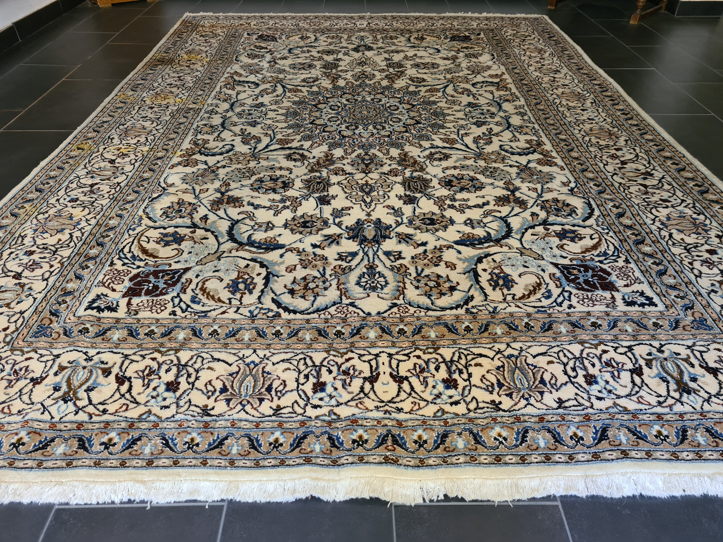 Königlicher Feiner Perser Teppich Nain Handgeknüpfter Orientteppich 340x245cm