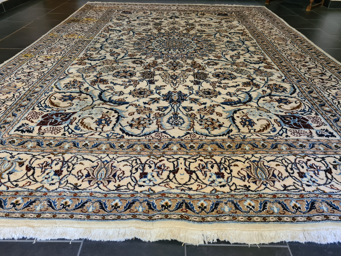 Königlicher Feiner Perser Teppich Nain Handgeknüpfter Orientteppich 340x245cm