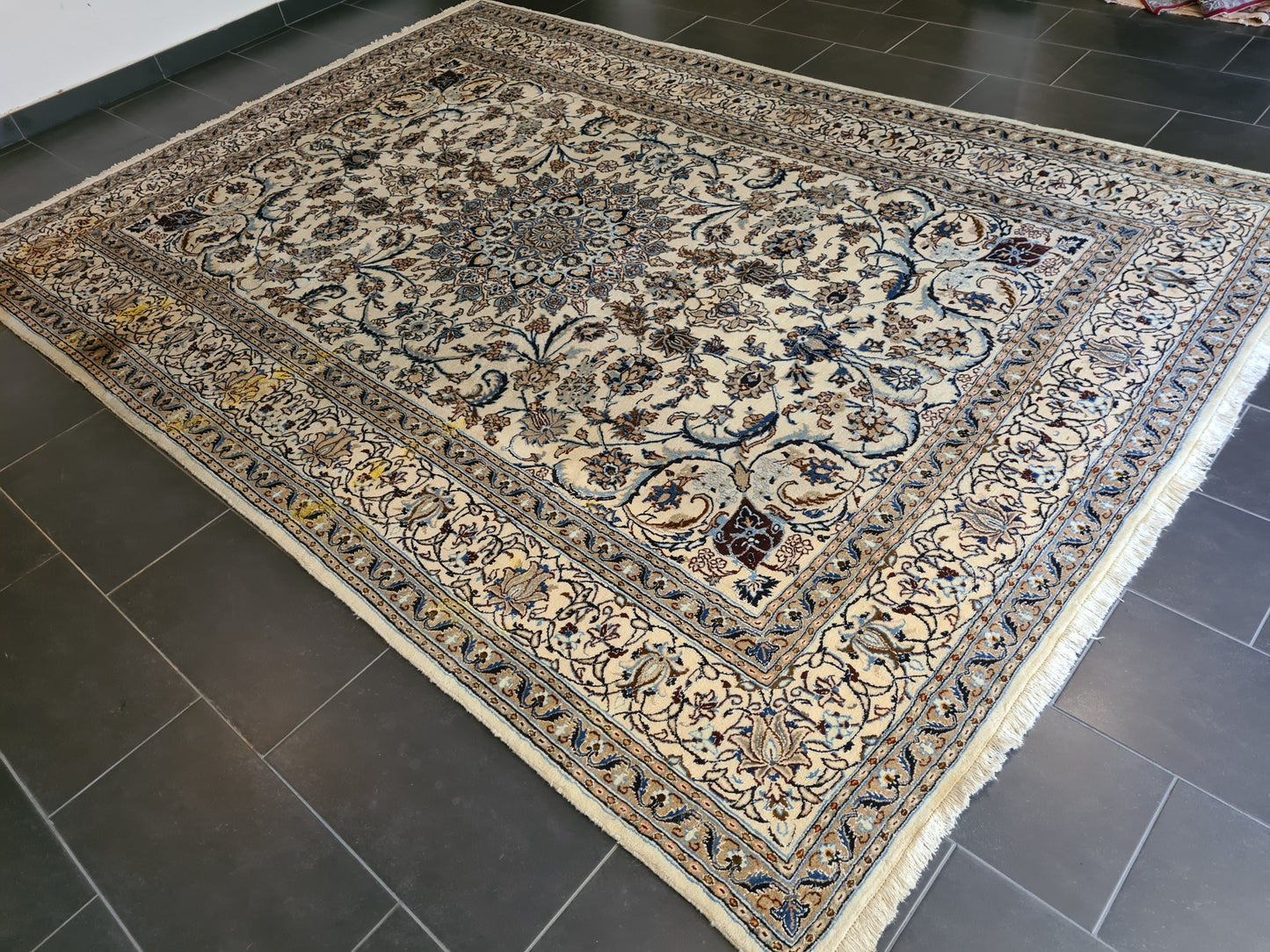 Königlicher Feiner Perser Teppich Nain Handgeknüpfter Orientteppich 340x245cm