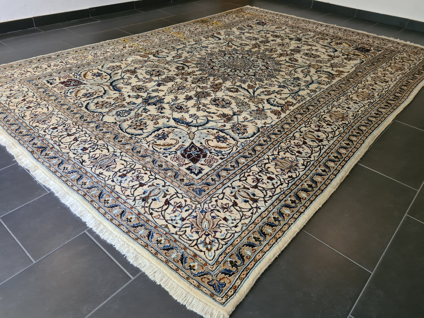 Königlicher Feiner Perser Teppich Nain Handgeknüpfter Orientteppich 340x245cm