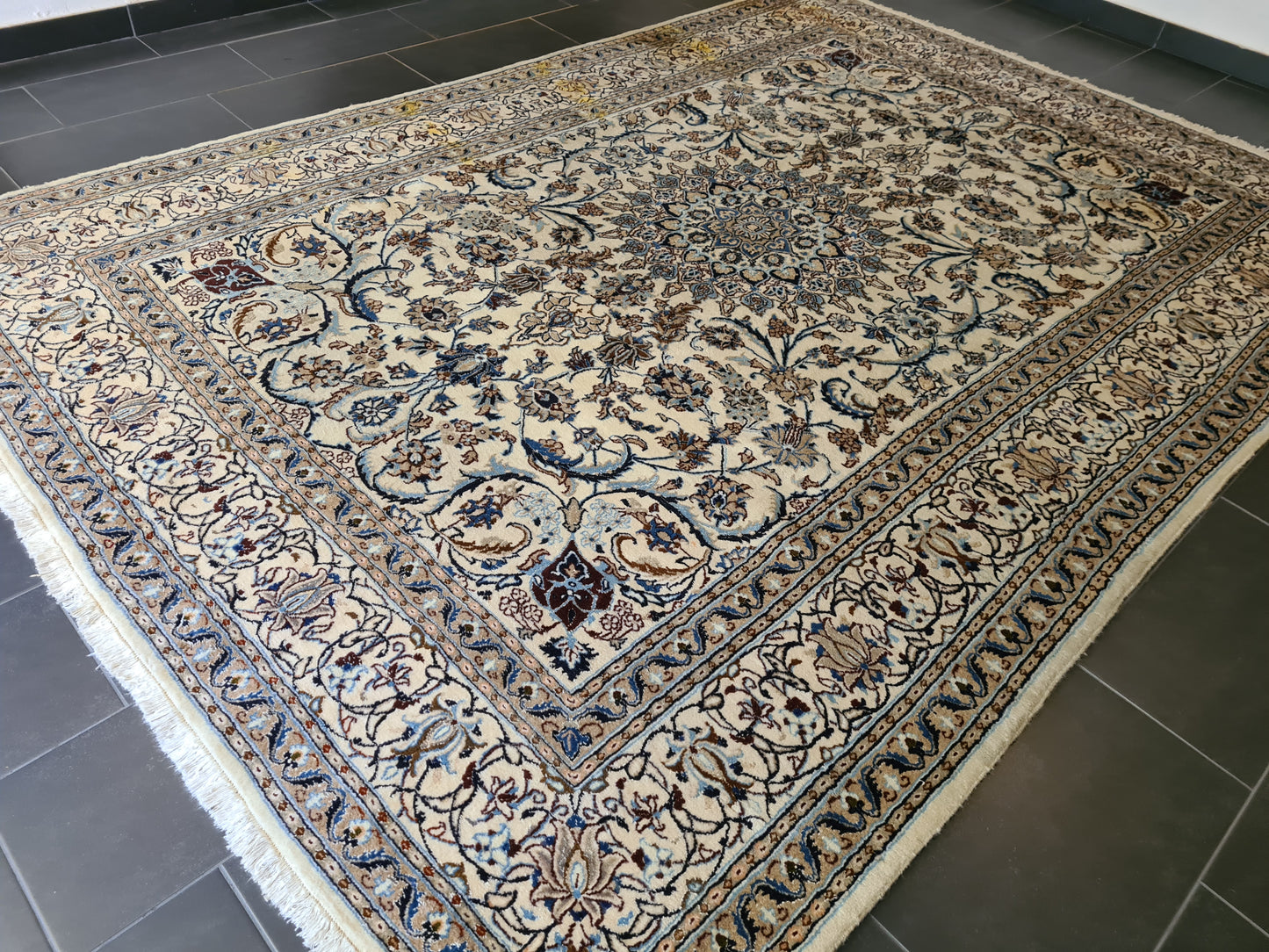 Königlicher Feiner Perser Teppich Nain Handgeknüpfter Orientteppich 340x245cm