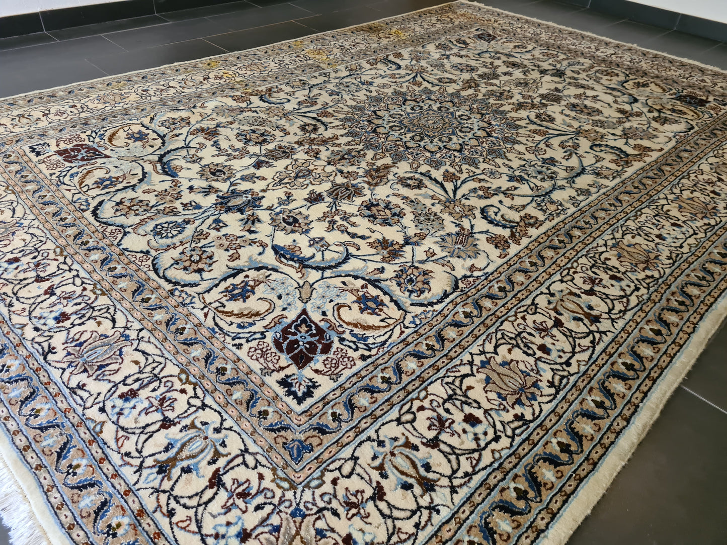 Königlicher Feiner Perser Teppich Nain Handgeknüpfter Orientteppich 340x245cm