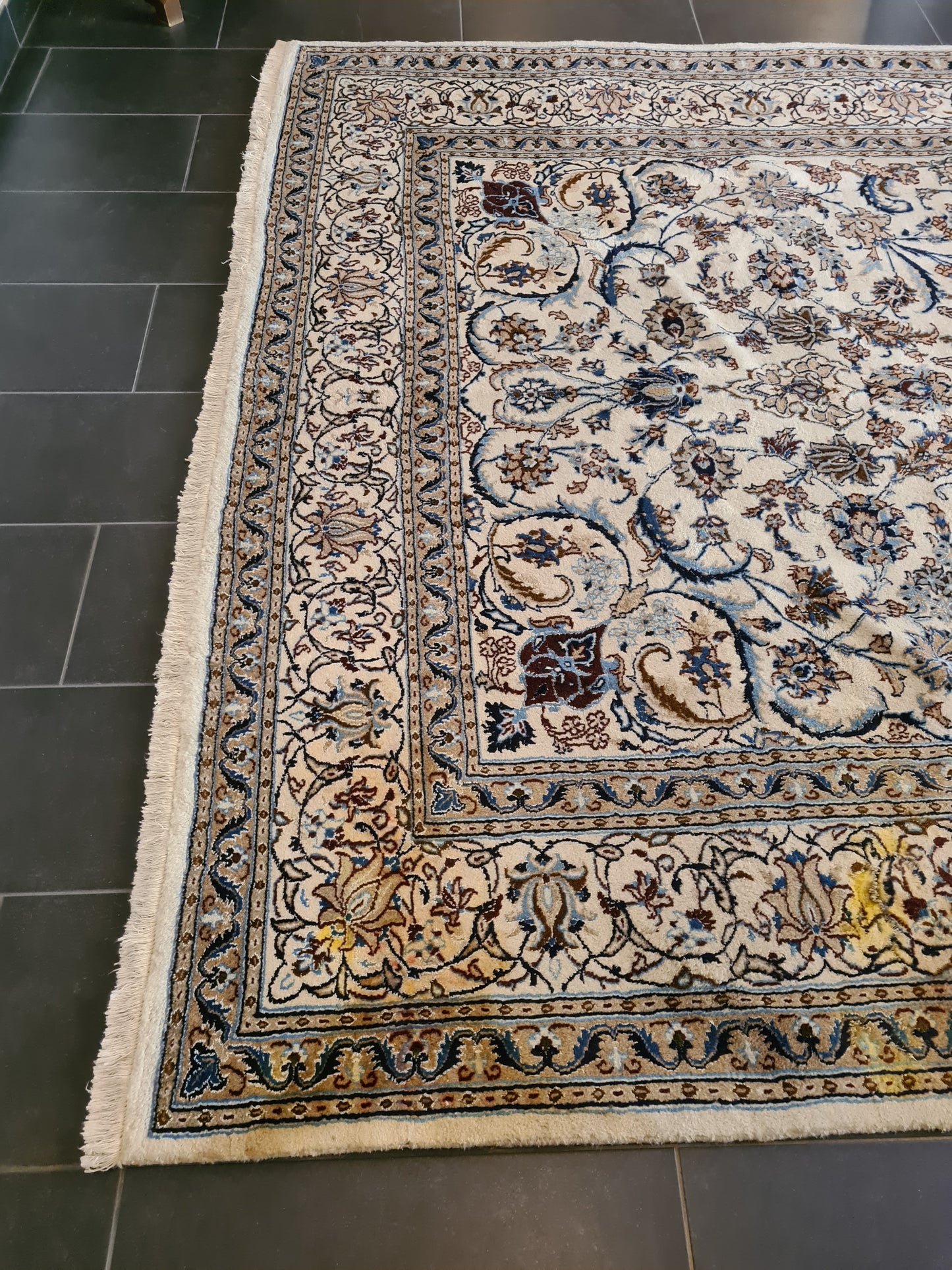 Königlicher Feiner Perser Teppich Nain Handgeknüpfter Orientteppich 340x245cm