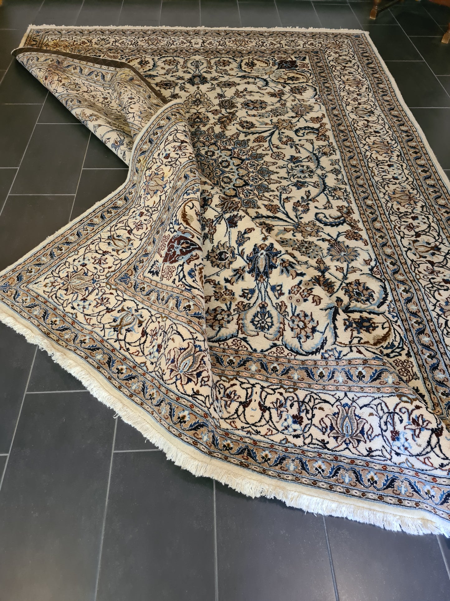 Königlicher Feiner Perser Teppich Nain Handgeknüpfter Orientteppich 340x245cm