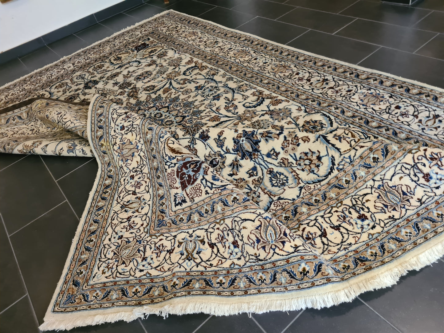 Königlicher Feiner Perser Teppich Nain Handgeknüpfter Orientteppich 340x245cm