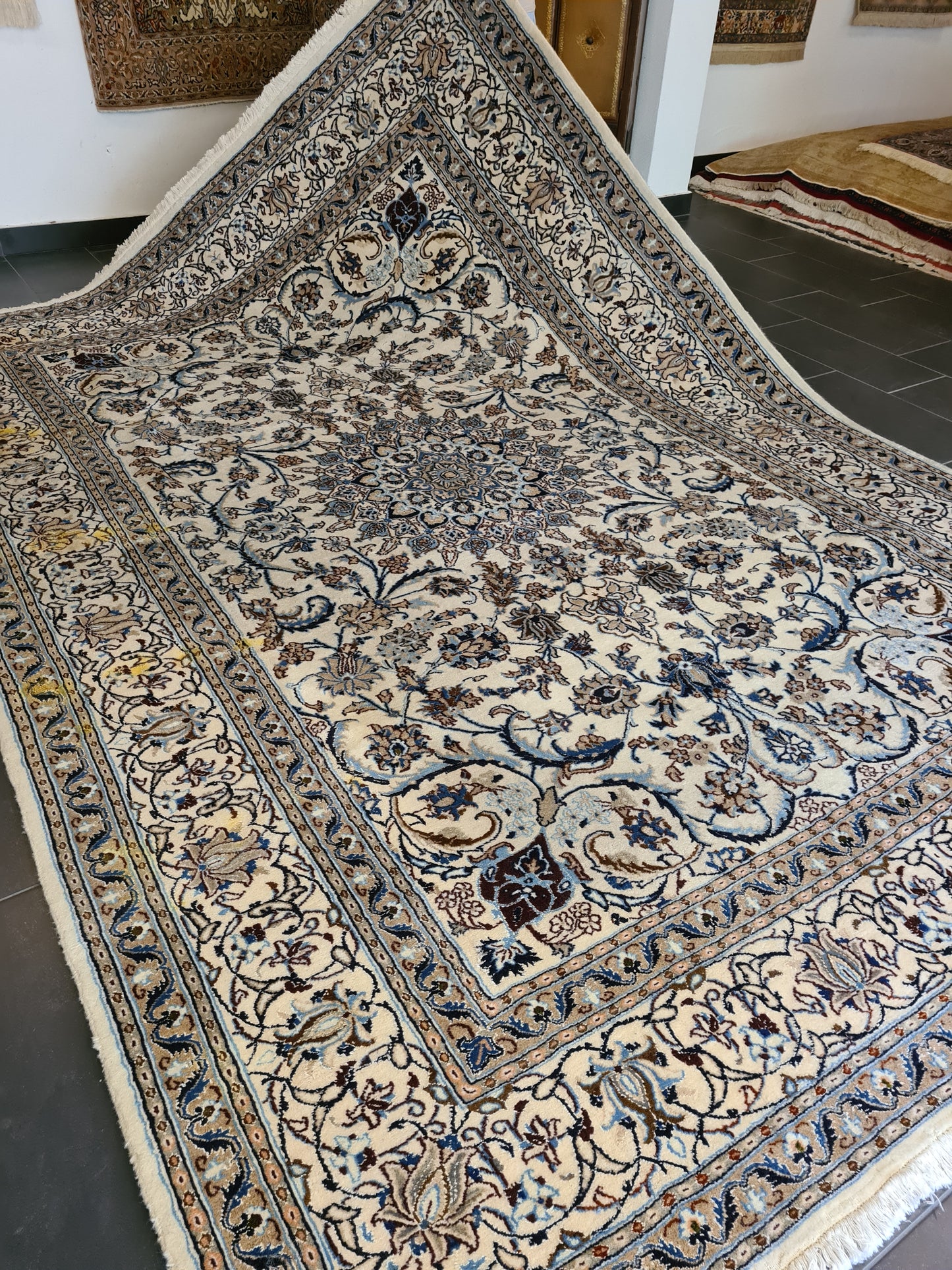 Königlicher Feiner Perser Teppich Nain Handgeknüpfter Orientteppich 340x245cm