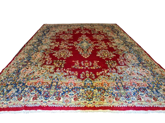 Feiner Königlicher Perser Kirman Teppich Handgeknüpfter Orientteppich 386x277cm