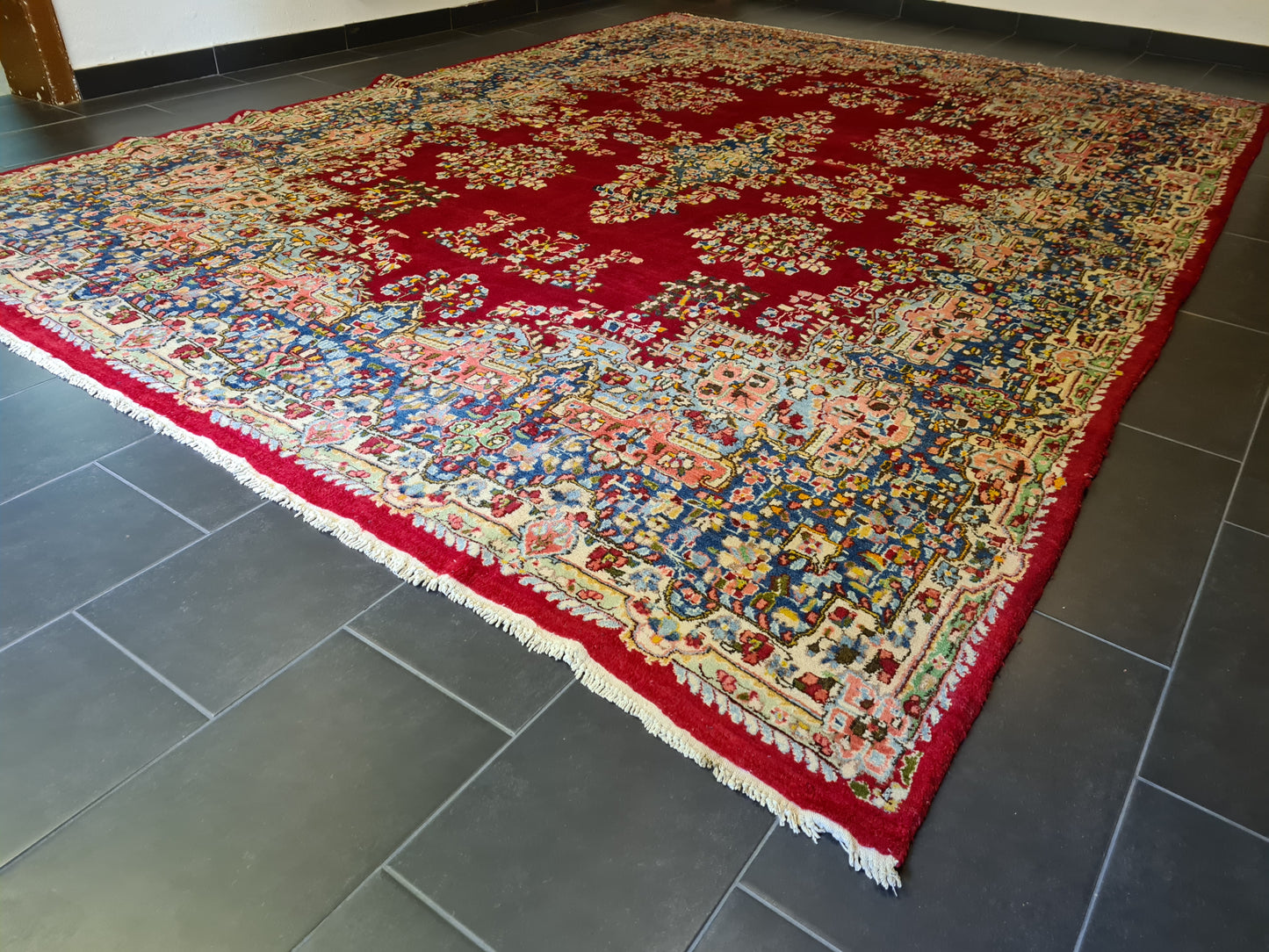 Feiner Königlicher Perser Kirman Teppich Handgeknüpfter Orientteppich 386x277cm