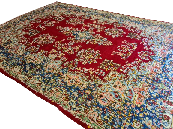 Feiner Königlicher Perser Kirman Teppich Handgeknüpfter Orientteppich 386x277cm