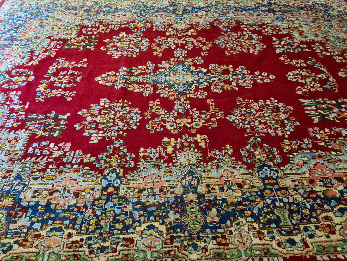 Feiner Königlicher Perser Kirman Teppich Handgeknüpfter Orientteppich 386x277cm