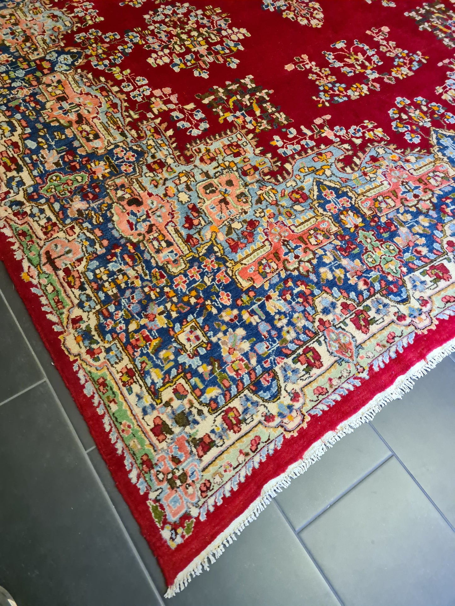 Feiner Königlicher Perser Kirman Teppich Handgeknüpfter Orientteppich 386x277cm