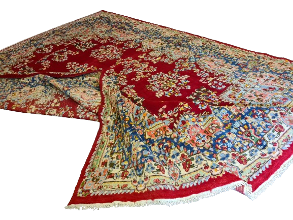 Feiner Königlicher Perser Kirman Teppich Handgeknüpfter Orientteppich 386x277cm