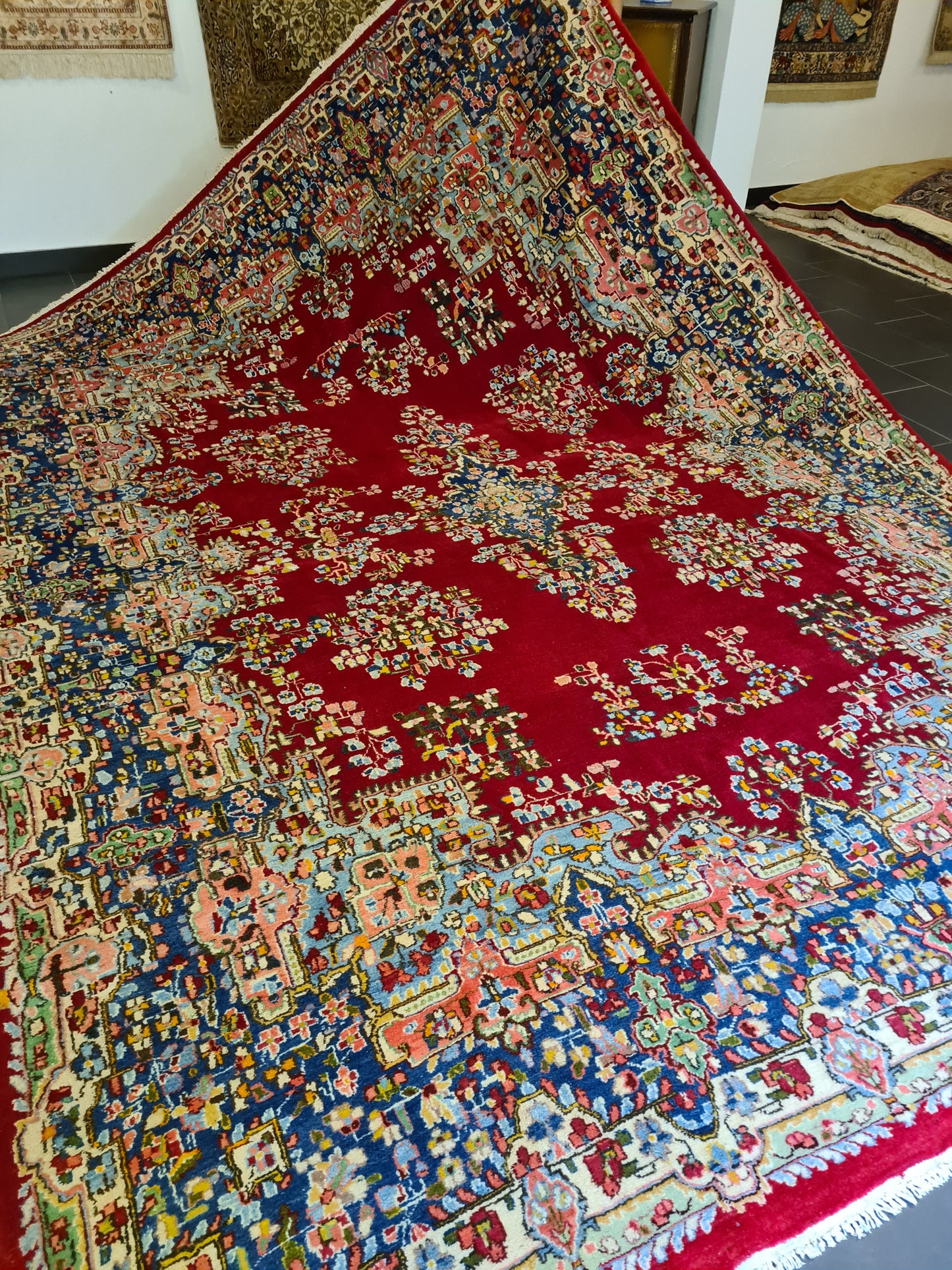 Feiner Königlicher Perser Kirman Teppich Handgeknüpfter Orientteppich 386x277cm