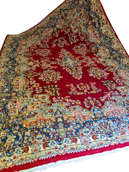 Feiner Königlicher Perser Kirman Teppich Handgeknüpfter Orientteppich 386x277cm