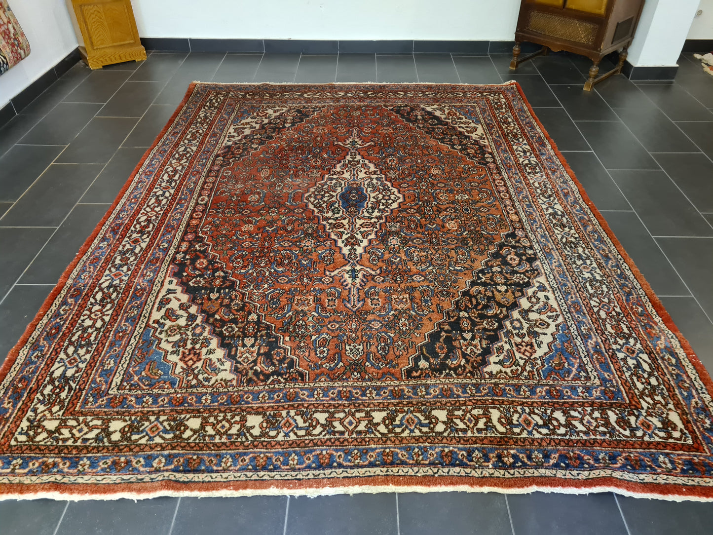 Antiker Königlicher Handgeknüpfter Sarough Mahal Perser Teppich 306x239cm