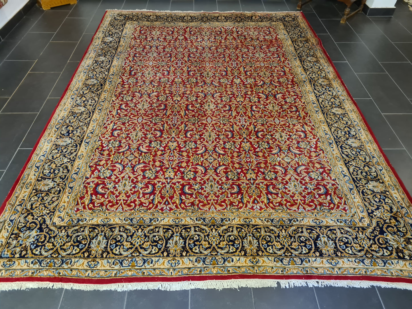 Feiner Königlicher Perser Kirman Handgeknüpfter Orientteppich 334x243cm