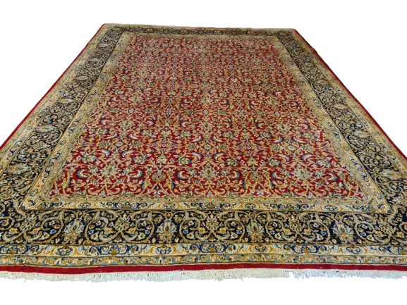 Feiner Königlicher Perser Kirman Handgeknüpfter Orientteppich 334x243cm