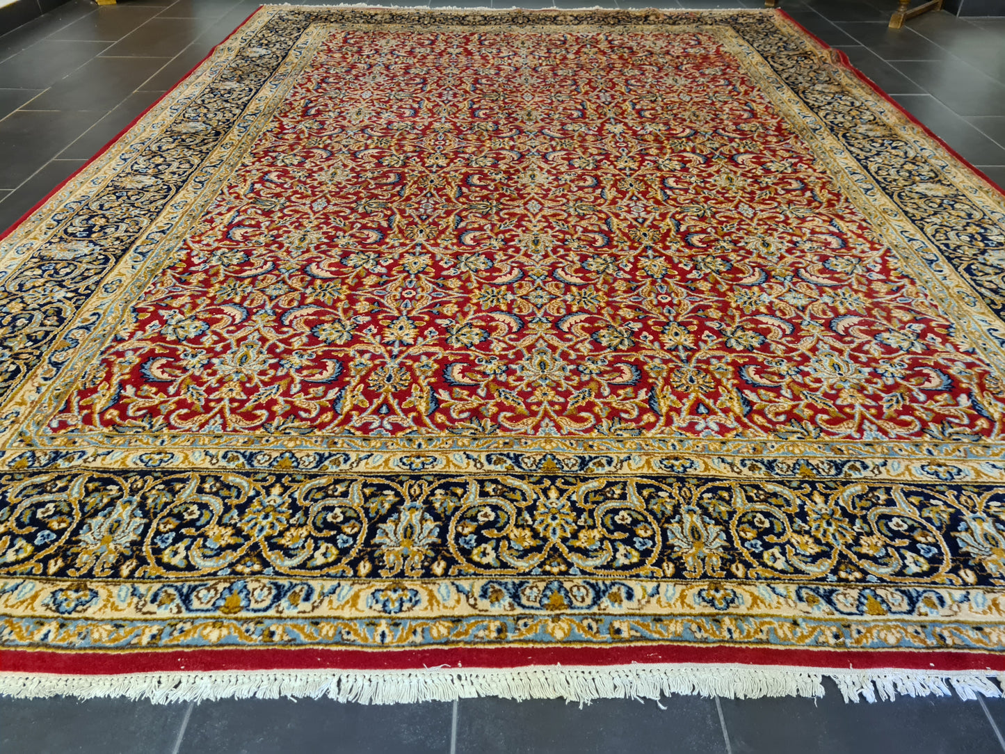 Feiner Königlicher Perser Kirman Handgeknüpfter Orientteppich 334x243cm