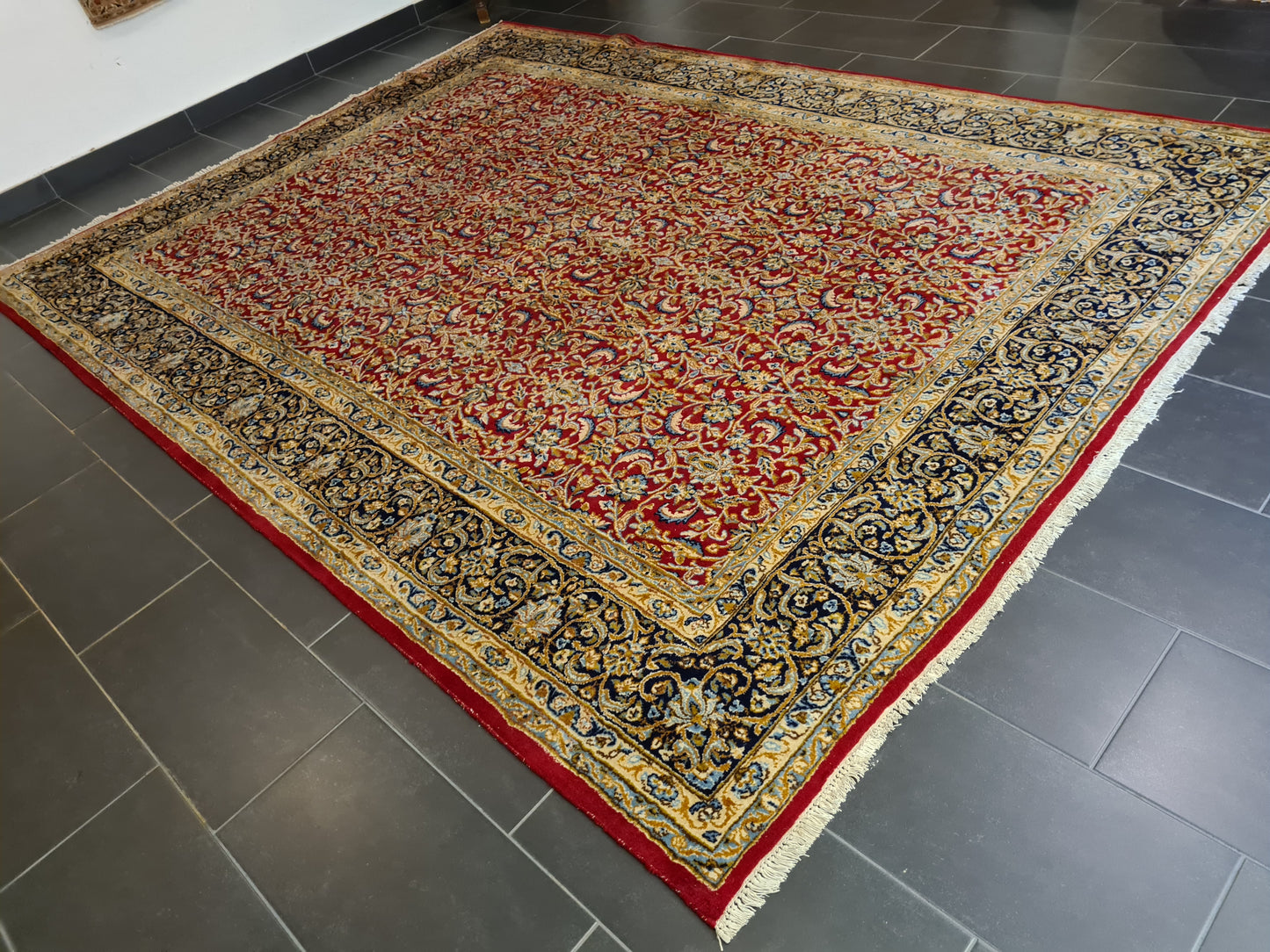 Feiner Königlicher Perser Kirman Handgeknüpfter Orientteppich 334x243cm