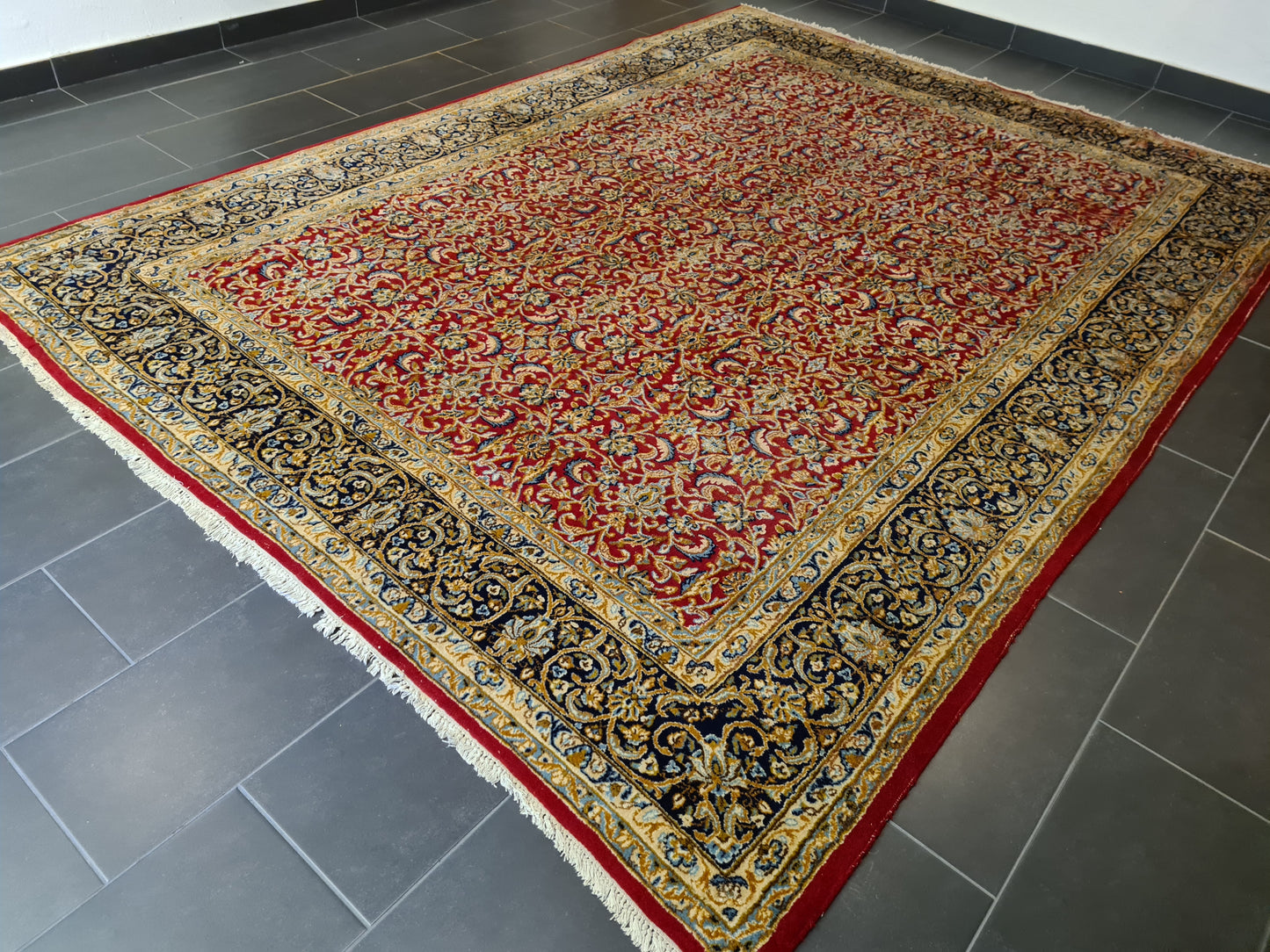 Feiner Königlicher Perser Kirman Handgeknüpfter Orientteppich 334x243cm