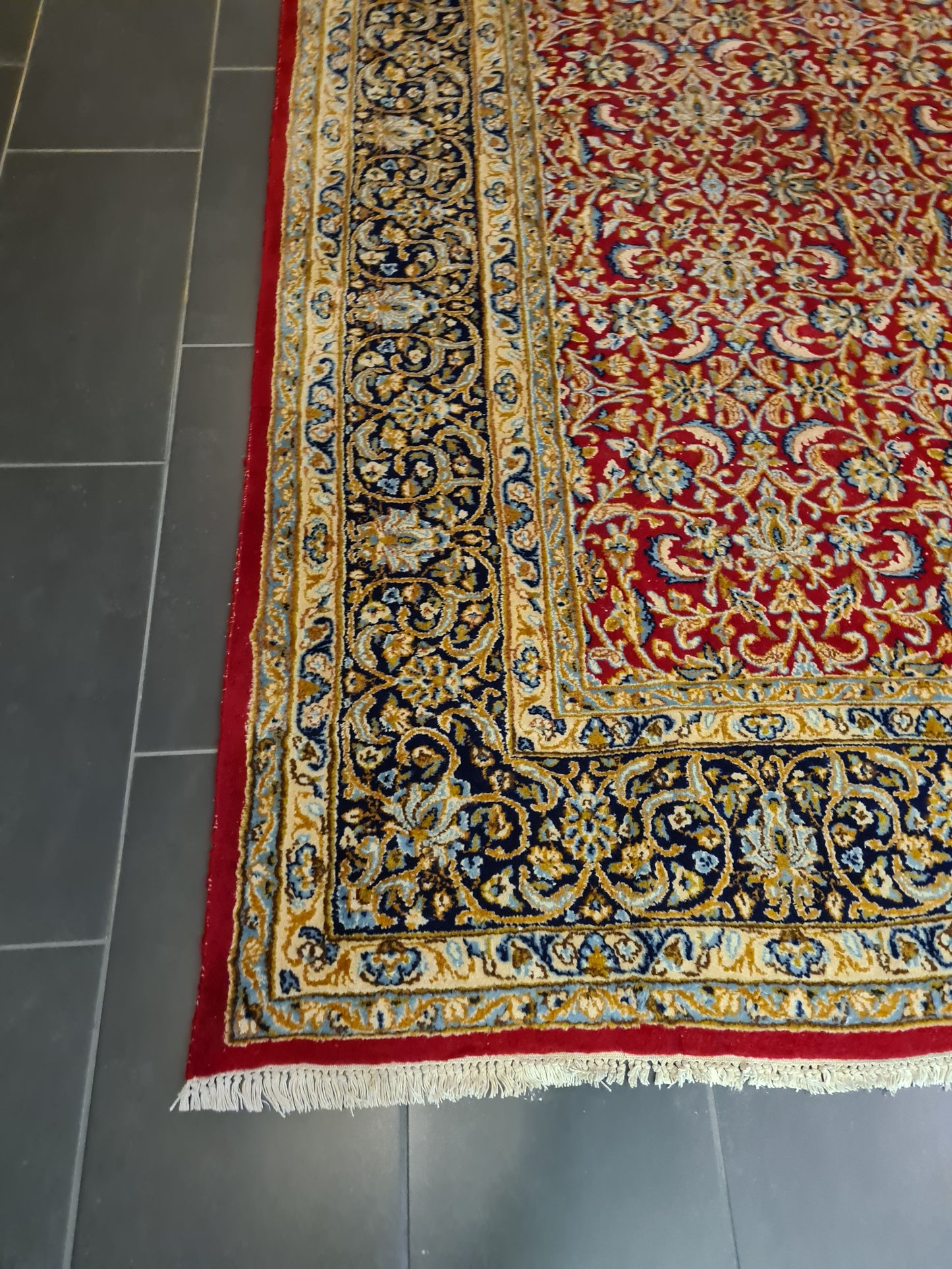 Feiner Königlicher Perser Kirman Handgeknüpfter Orientteppich 334x243cm