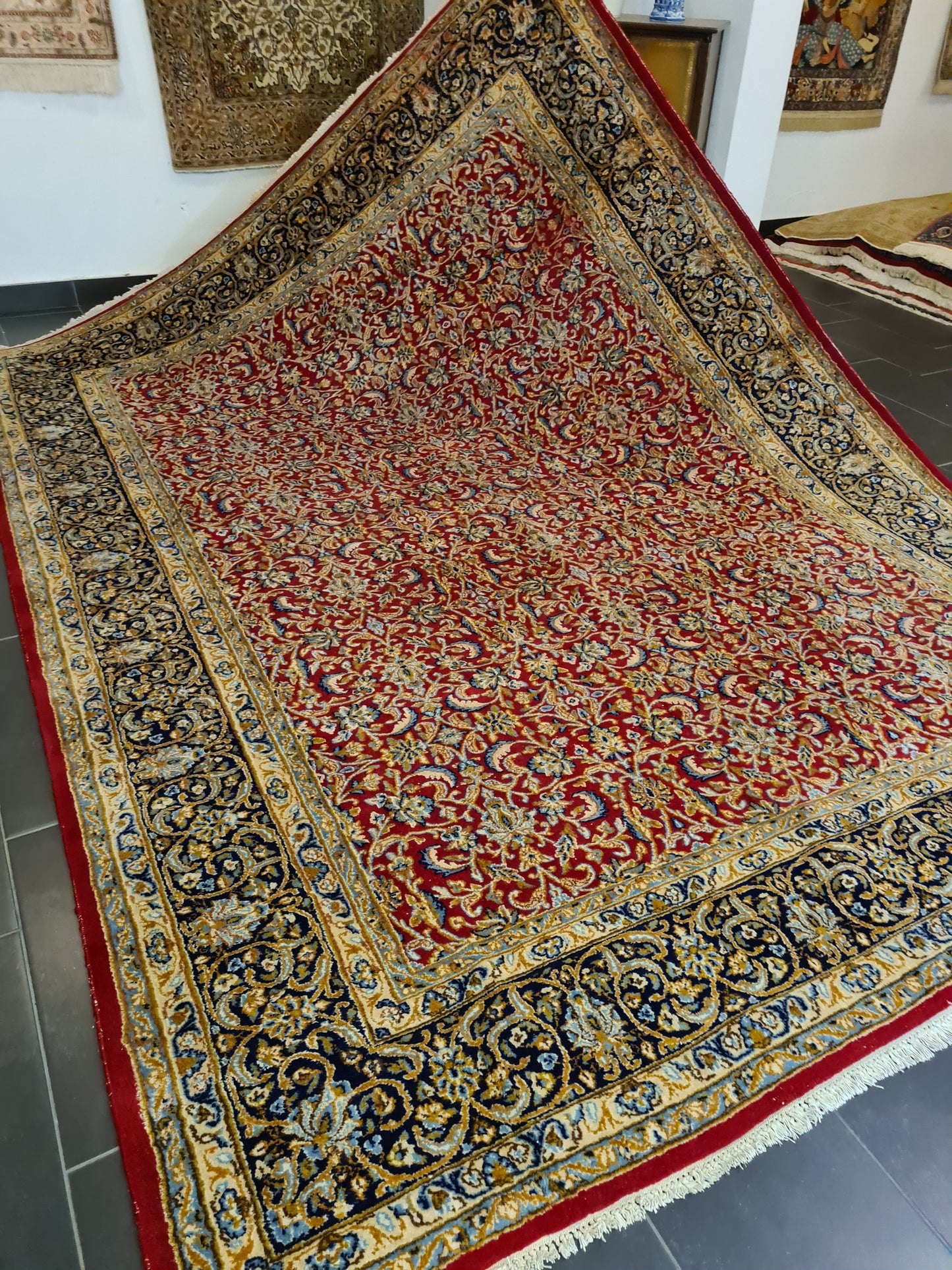 Feiner Königlicher Perser Kirman Handgeknüpfter Orientteppich 334x243cm